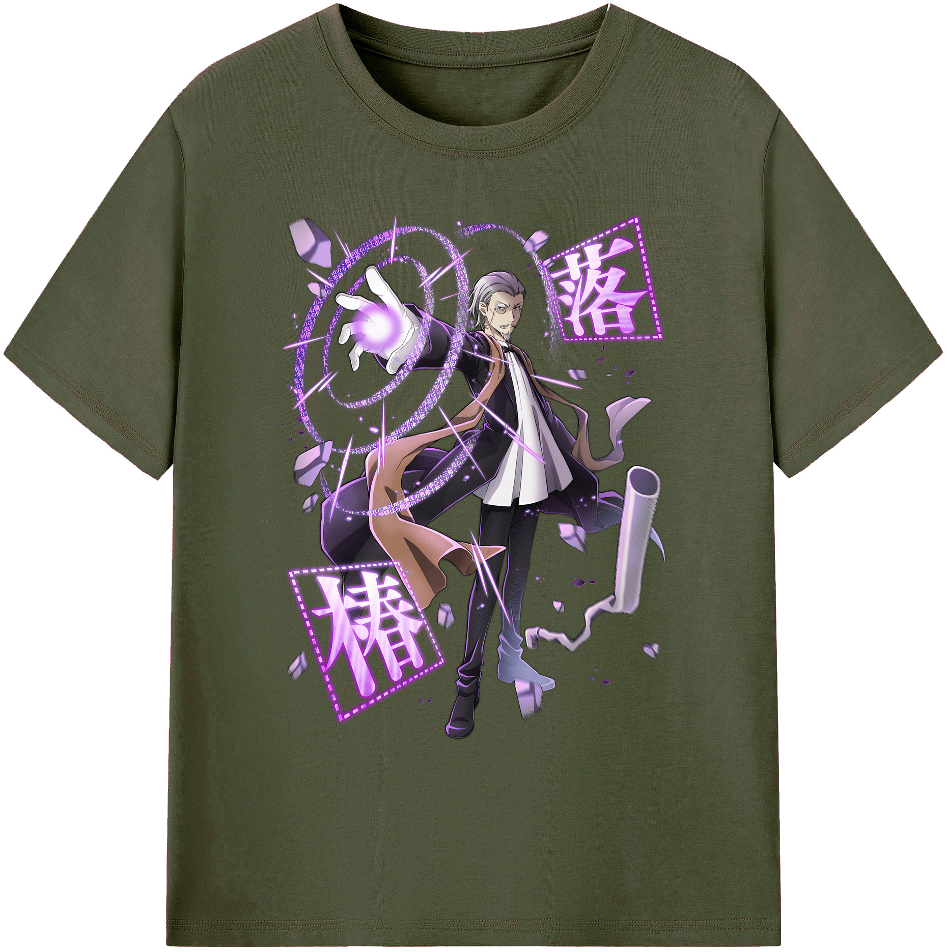 （画像用） 文豪ストレイドッグス Bungo Stray Dogs 綿100％ メンズ半袖Tシャツ｜肌触りやわらか＆通気性
